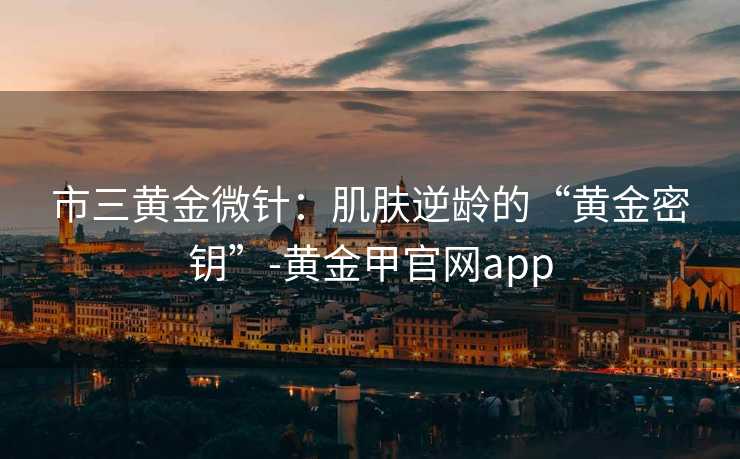 市三黄金微针：肌肤逆龄的“黄金密钥”-黄金甲官网app