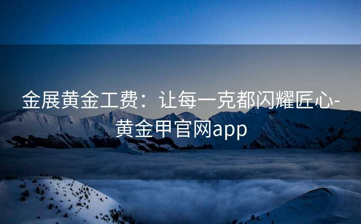 金展黄金工费：让每一克都闪耀匠心-黄金甲官网app